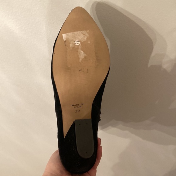 NWOB Shellys London Tater Velvet Chunky Heeled Booties - Picture 4 of 6